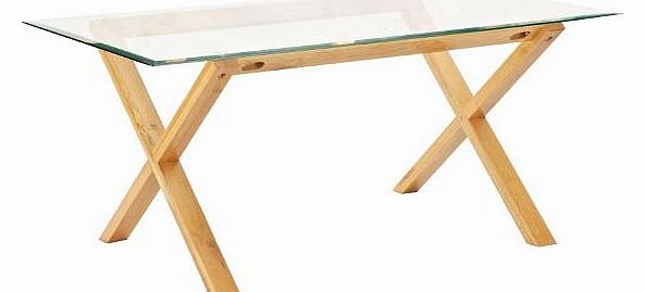 Cadiz - Glass Dining Table - Oak with 8 mm Glass Table Top