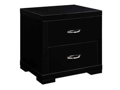 LPD Furniture Luna 2 Drawer Bedside Cabinet (Black) Small