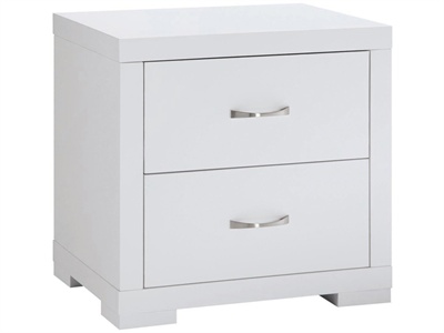 LPD Furniture Luna 2 Drawer Bedside Cabinet (White) Small