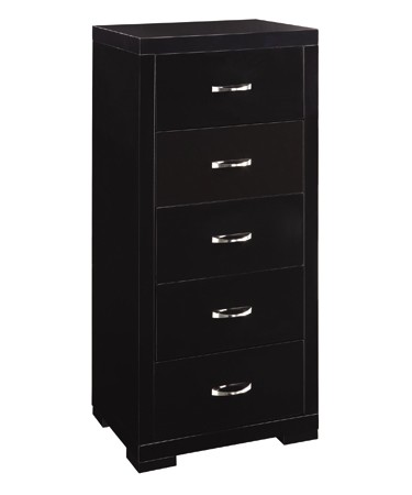 LPD Furniture Luna 5 Drawer Chest - Black