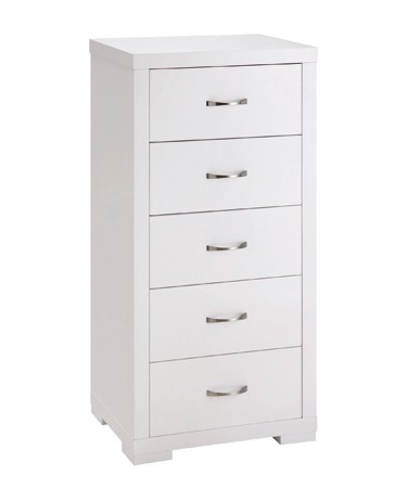 LPD Furniture Luna 5 Drawer Chest - White