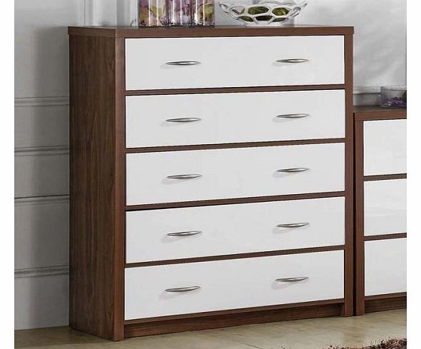 LPD Limited GRADE A2 - LPD Milan High Gloss 5 Drawer Chest