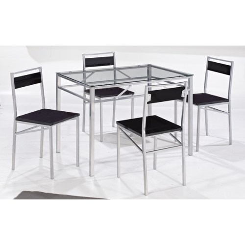 LPD Limited LPD Tokyo Silver Dining Set with 4 Chairs