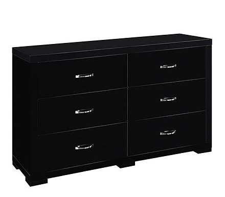 LPD Limited Luna 6 Drawer Chest in Black