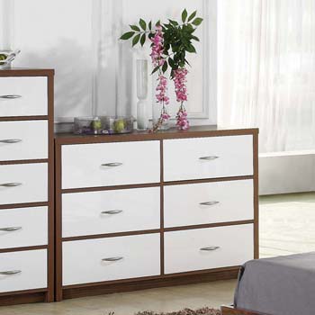 LPD Limited Madilena High Gloss 6 Drawer Chest