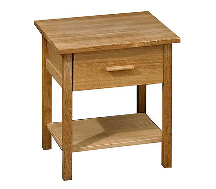 Suffolk Solid Oak 1 Drawer Bedside Table - WHILE