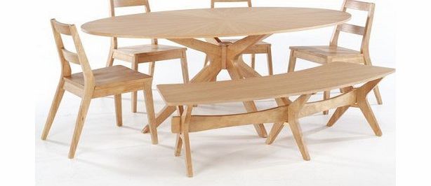 LPDF Malmo Dining Table - White Oak Veneer - Contemporary Style for Casual Dining