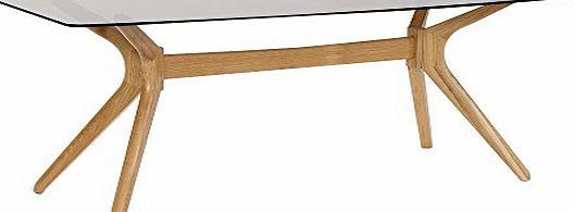 LPDF Portofino Dining Table - Oak Base - Glass Top