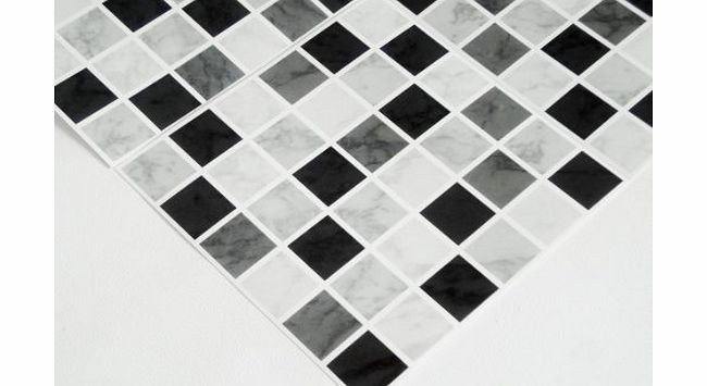 LPS PACK OF 10 BLACK MARBLE effect Mosaic tile transfers STICKERS HIGH QUALITY, peel and stick transform your bathroom or kitchen