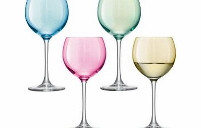 LSA Polka Wine Glasses Pastel Wine Glasses (Set of 4)