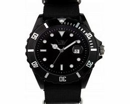LTD Watch All Black Canvas Strap Watch