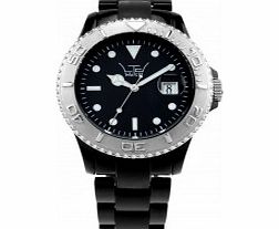 LTD Watch Black Silver Plastic 3 Hand Watch