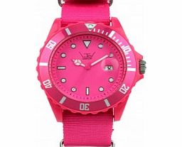 LTD Watch Shocking Pink Canvas Strap Watch