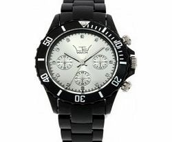 LTD Watch Silver Black Plastic Watch