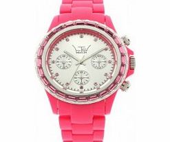 LTD Watch Silver Pink Plastic Chronograph Watch