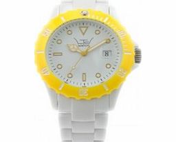 LTD Watch White Yellow Plastic Watch