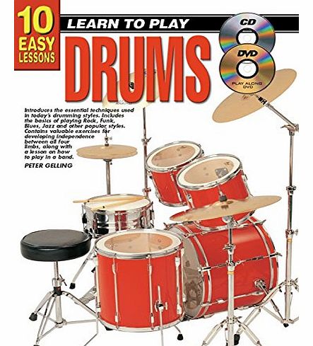 10 Easy Lessons: Learn To Play Drums - Sheet Music, Book, CD, DVD (Region 0)