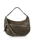 Luana Brinda - Brown Leather Asymmetrical Hobo Bag