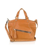 Luana Brinda - Melon Leather Front Zip Shoulder Bag