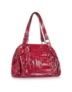 Luana Divya - Croco Stamped Leather Satchel Bag
