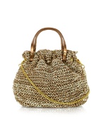 Luana Karen - Metallic Bronze Knit Leather Mini Bag