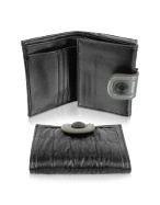 Odin - Black Croco Stamped French Purse Wallet