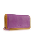 Luana Piera - Purple Calf Leather Continental Wallet