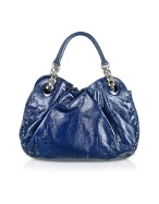 Luana Raya - Blue Cross-Stitched Handle Bag