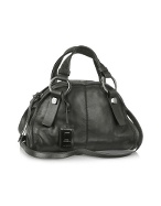 Luana Safiria - Black Leather Bowler Bag