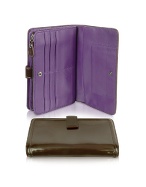 Luana Tadla - Dark Brown Patent Eco-Leather Multi-Pocket Wallet