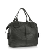 Luana Vivian - Black Leather Large Carryall Bag
