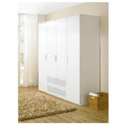 Lucas 4 Door 2 Drawer Wardrobe, White