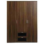 Lucas Triple Wardrobe, Dark Walnut Effect