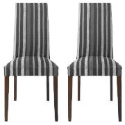 LUCCA Pair Of Chairs, Graphite Stripe