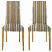 LUCCA Pair Of Chairs, Mocha Stripe