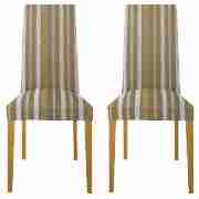 LUCCA Pair Of Chairs, Mocha Stripe