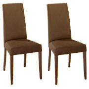 Pair of high backed upholstered chairs,