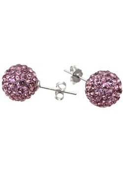 Silver 6mm Light Purple Crystal Stud