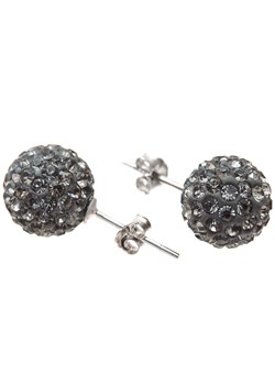Silver 8mm Grey Crystal Stud
