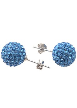 Silver 8mm Light Blue Crystal Stud