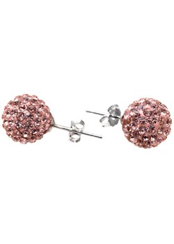 Silver 8mm Peach Crystal Stud