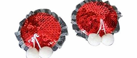 luckyemporia Sexy red nipple cover sequin tassels burlesque pasties bra reusable ladies women