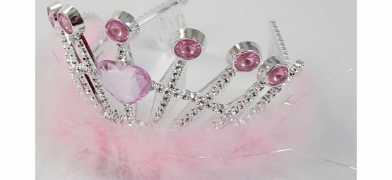 Girls Princess Crown Jewel Tiara - Pink
