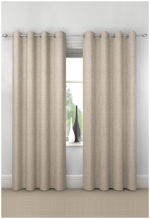 Lucy Natural Blackout Eyelet Curtains