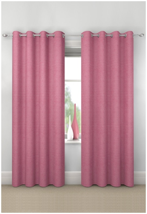 Lucy Pink Blackout Eyelet Curtains