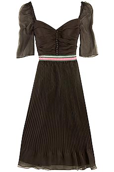 Luella Silk chiffon pleated dress