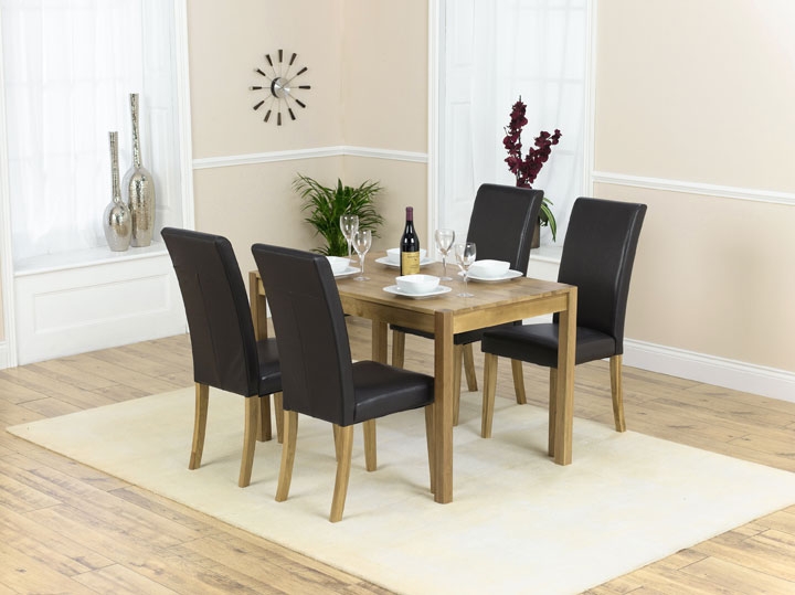 Luis Oak Dining Table - 118cm and 4 Luis Oak