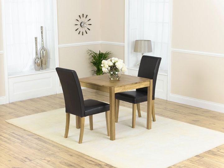 Luis Oak Dining Table - 80cm and 2 Luis Oak