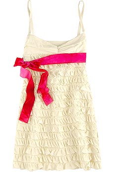 Ruffled linen babydoll dress