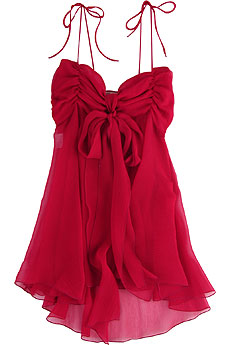 Luisa Beccaria Silk ruched babydoll top